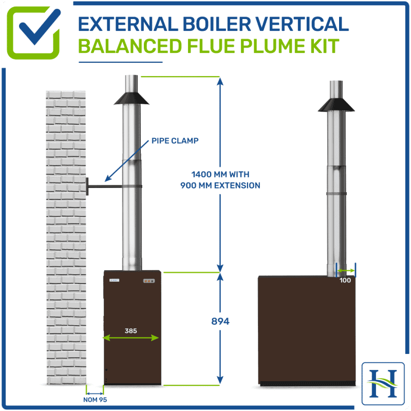 External Vertical Flue Kit Hounsfield Boilers