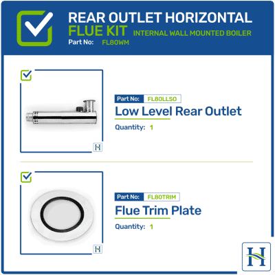 Low Level Rear Outlet Horizontal Flue Kit FL80WM Hounsfield Boilers