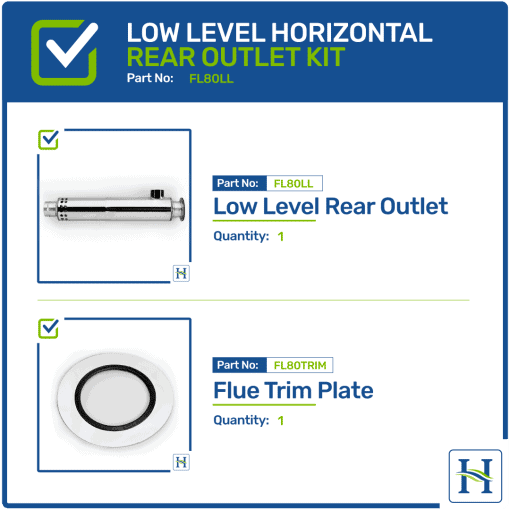 Low Level Horizontal Rear Outlet Flue Kit FL80LL Hounsfield Boilers