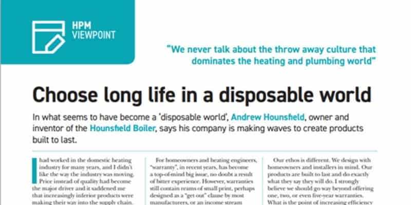 disposable heating and plumbing world article