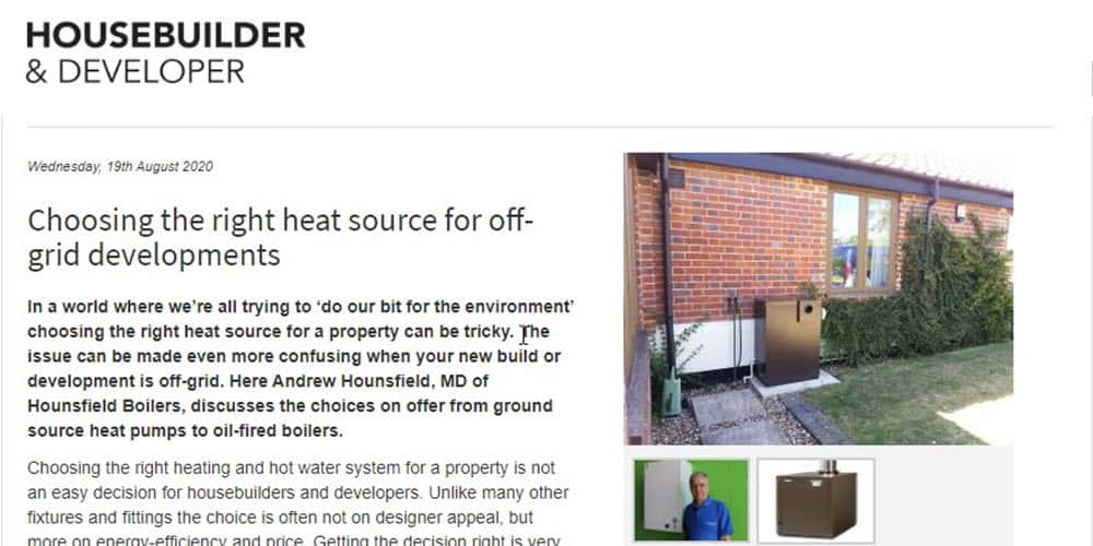 Choosing the right heat source for off grid developments